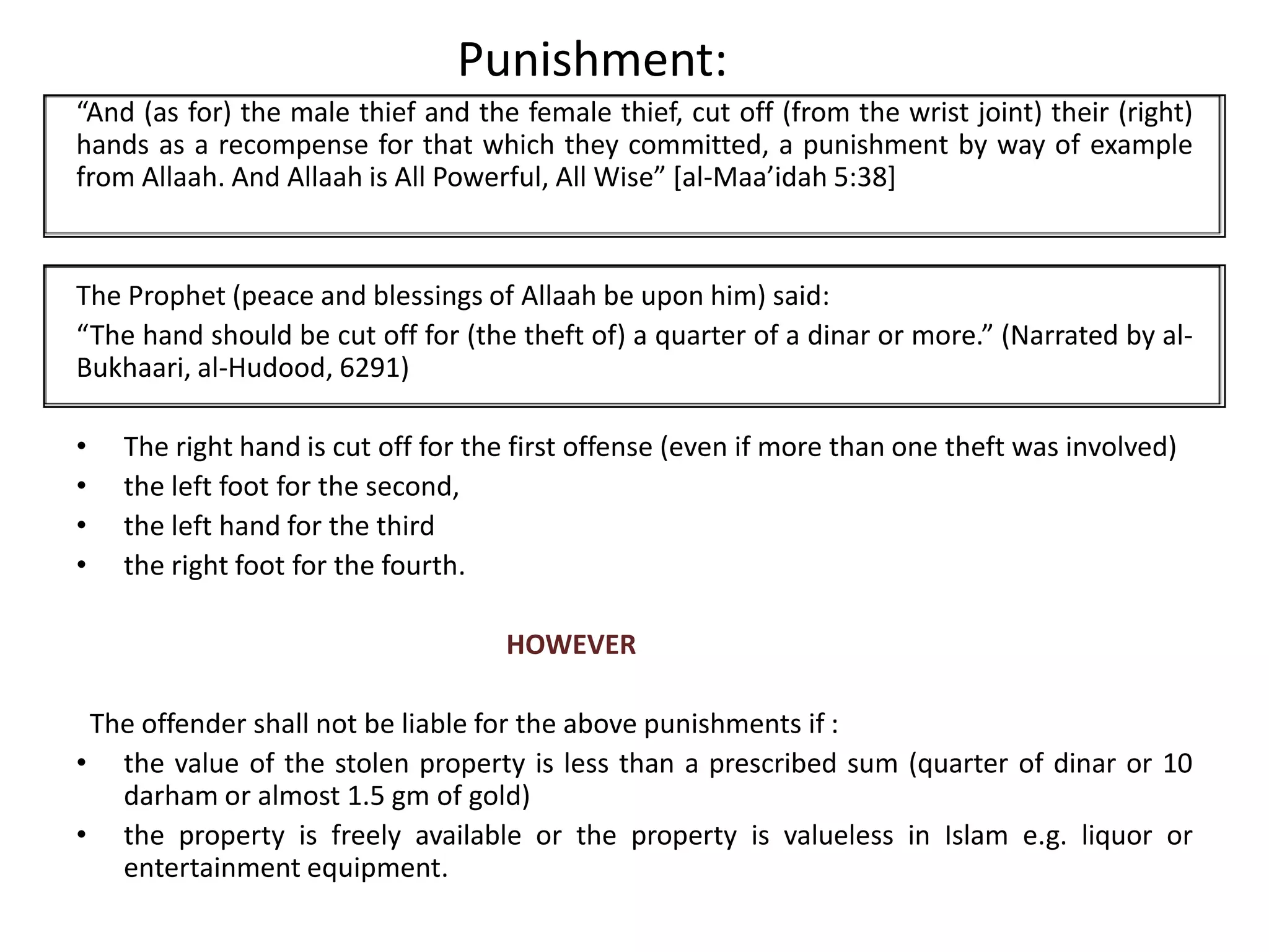 theft punishment HUDUD law | PPTX
