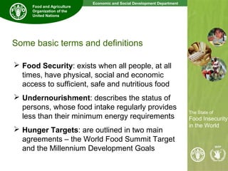 2
The State of
Food Insecurity
in the World
Economic and Social Development Department
Food and Agriculture
Organization o...