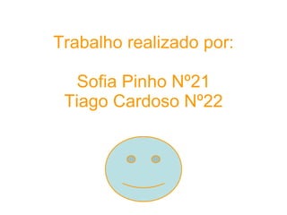 Trabalho realizado por: Sofia Pinho Nº21 Tiago Cardoso Nº22 