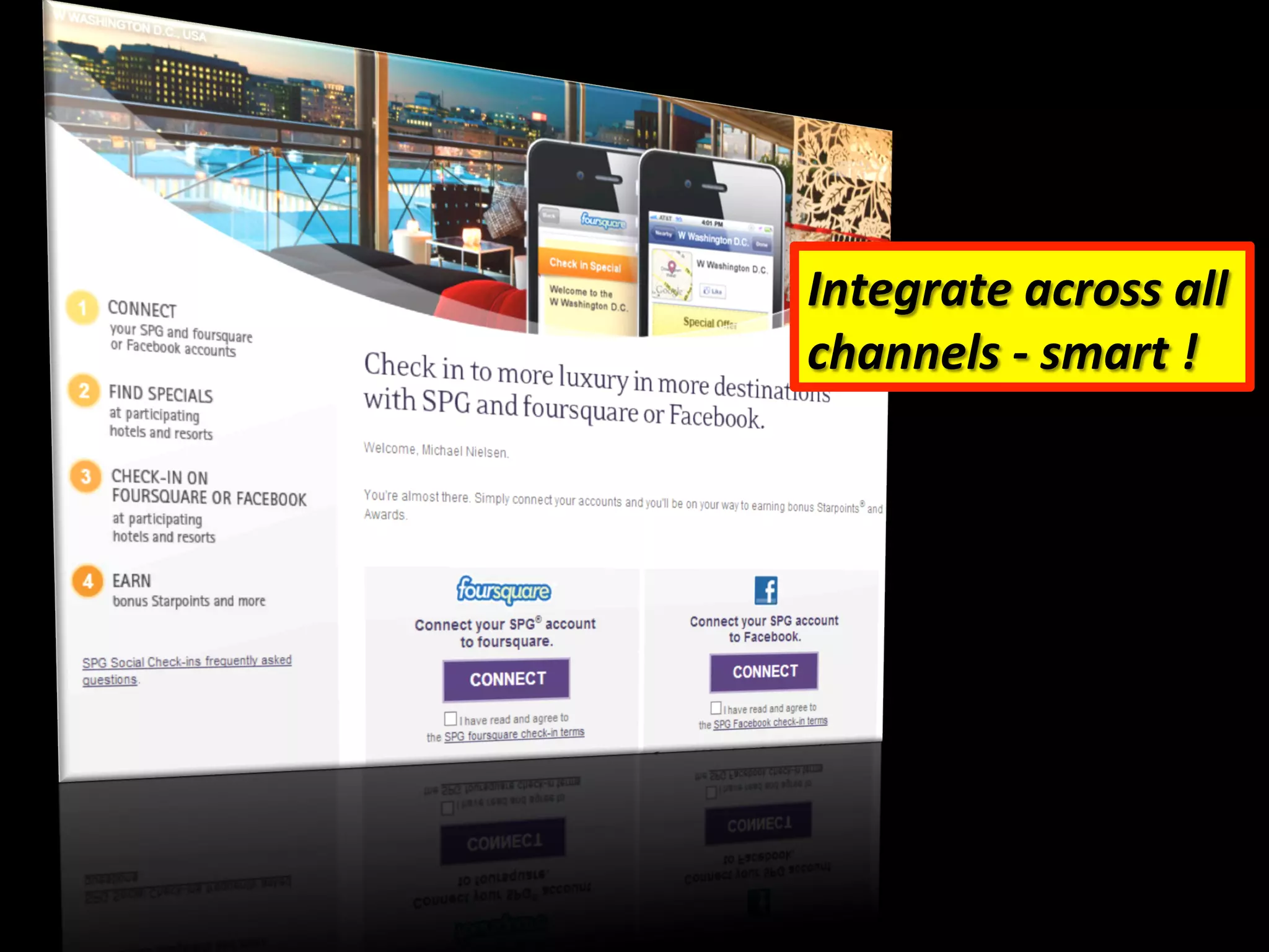 Integrate	
  across	
  all	
  
channels	
  -­‐	
  smart	
  !	
  	
  
 