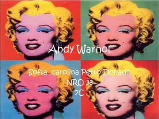 Andy Warhol

Sofía carolina Petro Donado
          NRO 36
             7C
 