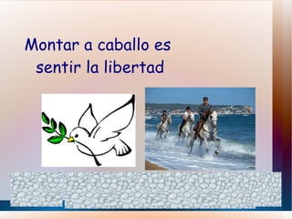 Montar a caballo es  sentir la libertad 