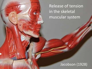 Release of tension
in the skeletal
muscular system




     Jacobson (1928)
 
