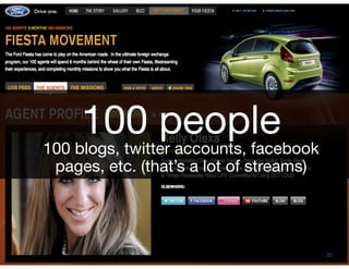 Social Business By Design | Date August, 2009




                                     100 people
               100 blogs, twitter accounts, facebook
                pages, etc. (that’s a lot of streams)




® 2009 Dachis Group. Conﬁdential and Proprietary        20
 