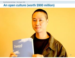 Social Business By Design | Date August, 2009


An open culture (worth $900 million)




® 2009 Dachis Group. Conﬁdential and Proprietary   57
 