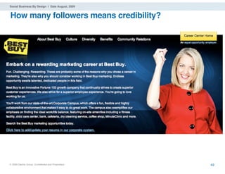 Social Business By Design | Date August, 2009


How many followers means credibility?




® 2009 Dachis Group. Conﬁdential...