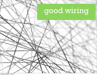 good wiring




Monday, August 16, 2010
 