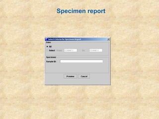 Specimen report 
