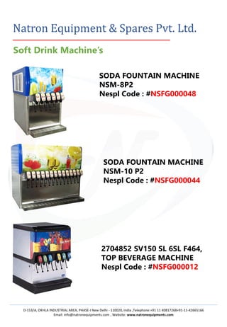 Post Mix Machine Add Post Mix Machine and Spare Parts | PDF