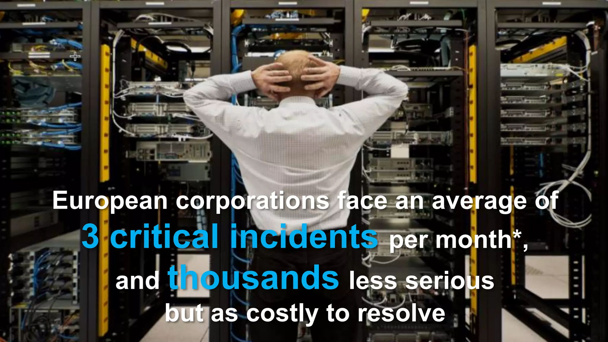 16/12/2016 5
European corporations face an average of
3 critical incidents per month*,
and thousands less serious
but as costly to resolve
