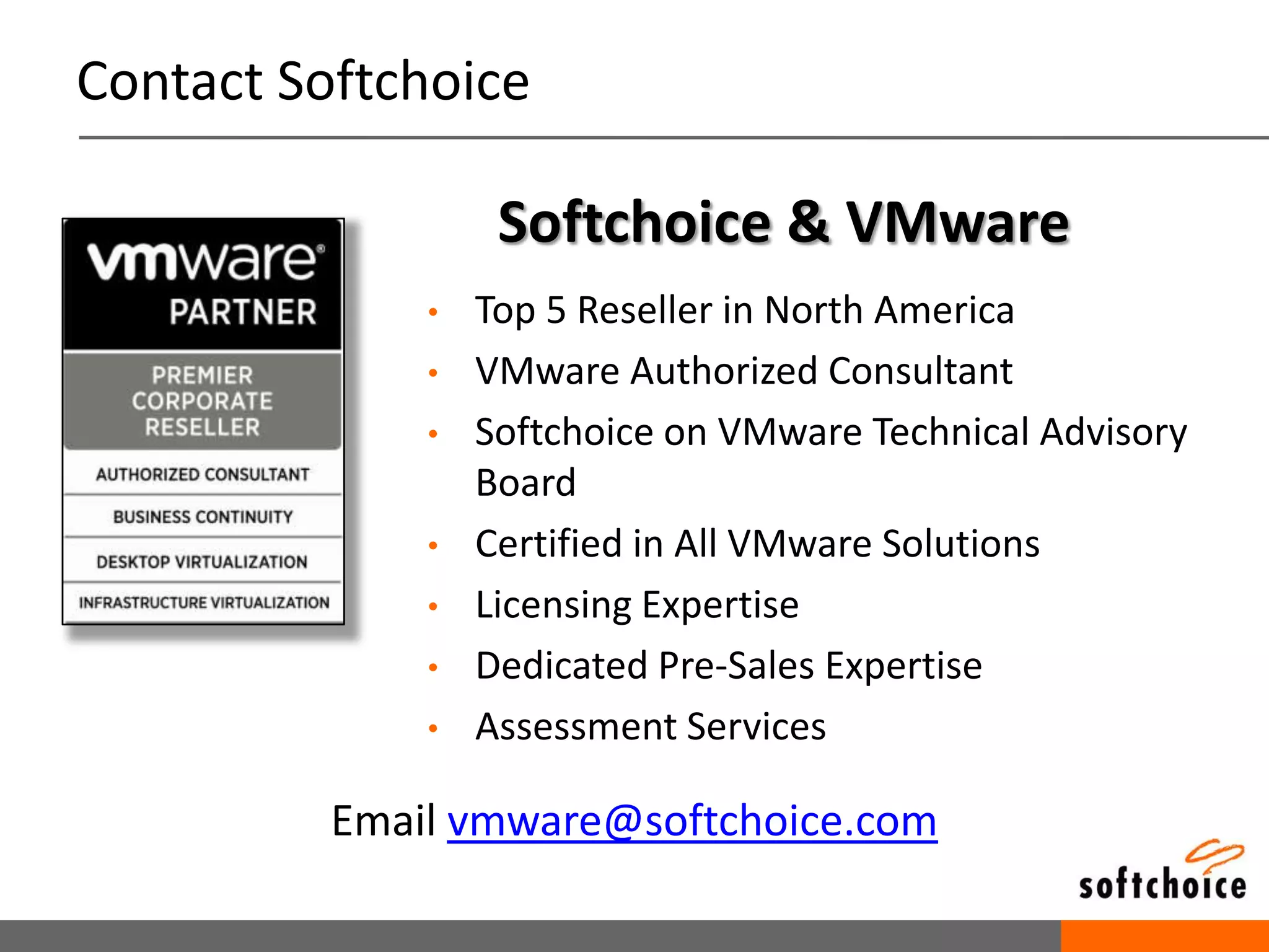 vSphere 5: License ChangesvRAM Pool DefinitionAtransferable, virtualization-based entitlement of RAMWhen a VM is powered on the vRAM configured for that virtual machine counts against the total vRAMvSphere 5.0-CPU license editions provide a certain vRAMcapacityvRAM Pool32GB32GB32GB32GBVMware vCenter ServervSphere Ent vSphere Ent 1111CPUCPUCPUCPUHost AHost BvRAM ≠ physical RAM