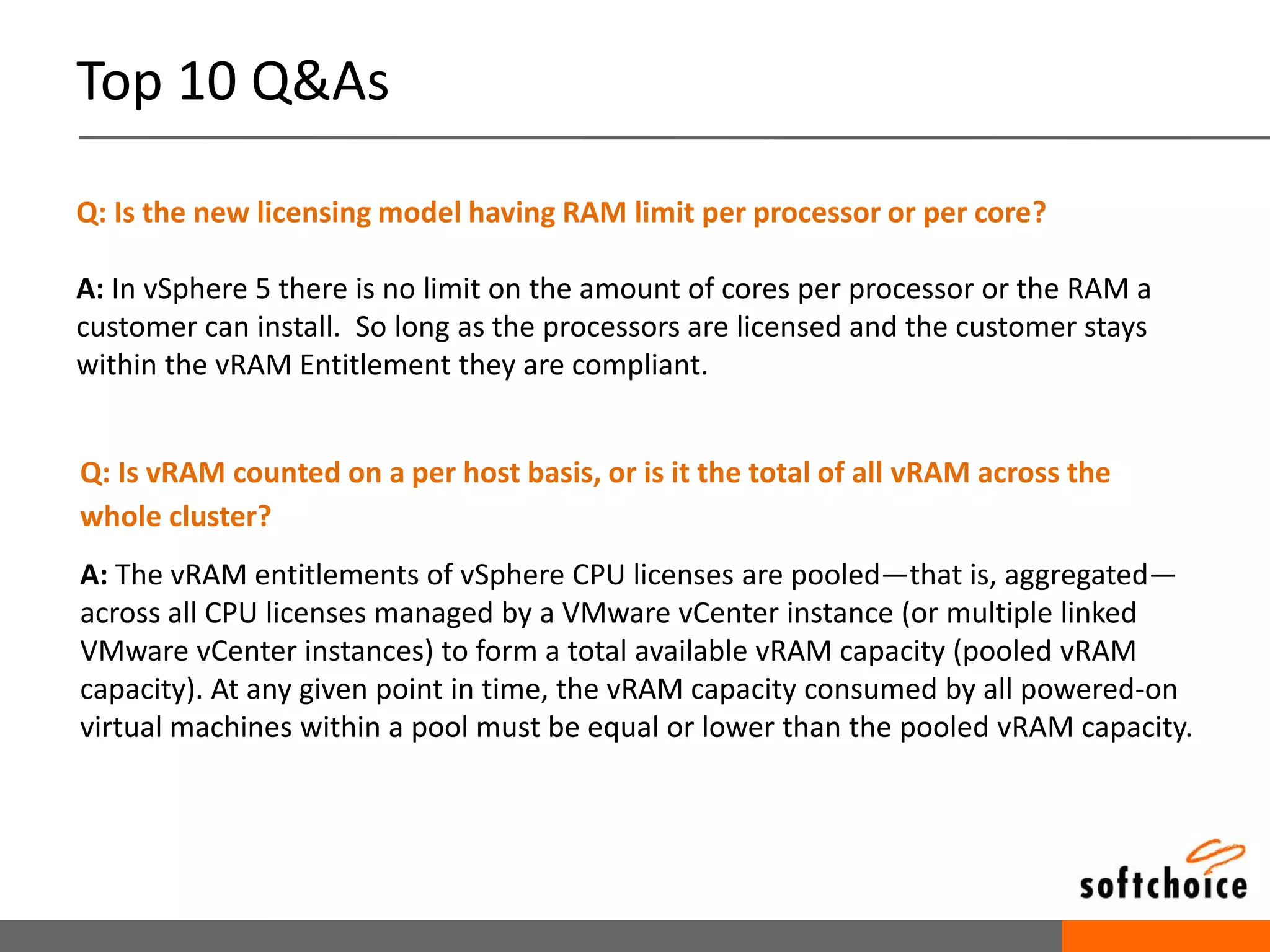 To see more vRAM than allowed in processor licenses:
