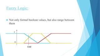Fuzzy Logic:
 Not only formal boolean values, but also range between
them
0.60
 