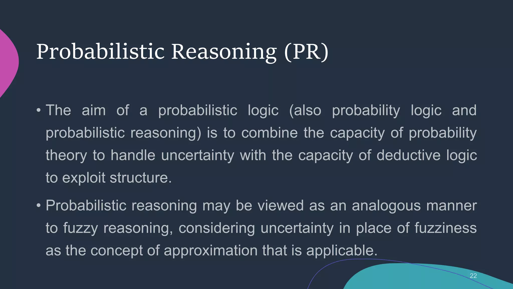 Probabilistic Reasoning (PR)
 