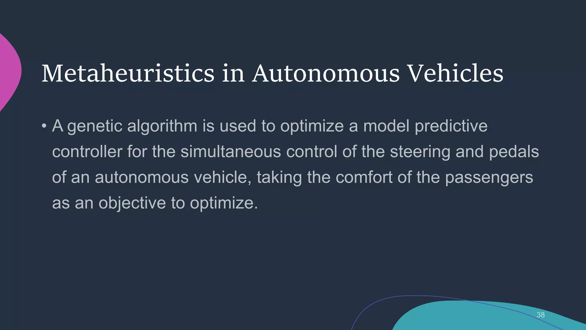 Metaheuristics in Autonomous Vehicles
 