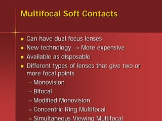 Multifocal Power Rings Soft Contact Lenses: Material, Fitting, and Evaluation | PDF