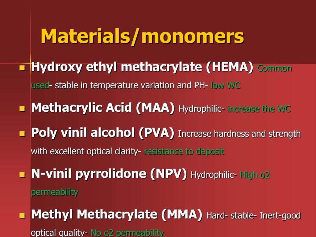 Soft Contact Lenses Material, Fitting, and Evaluation