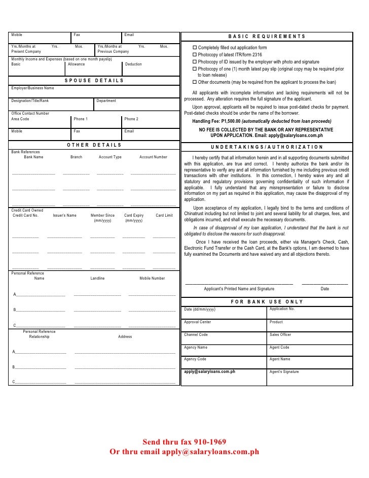 filled out application