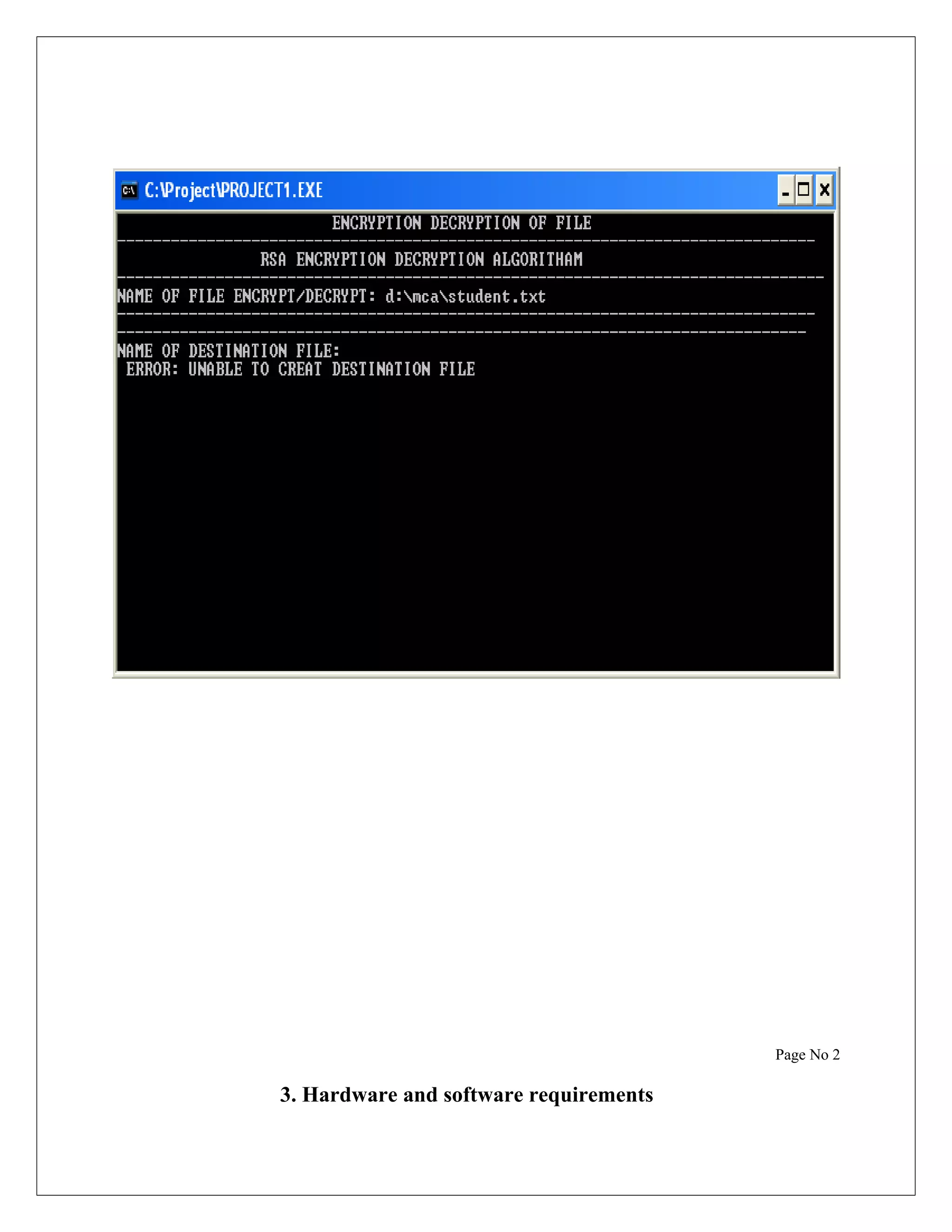 Page No 2 3. Hardware and software requirements 