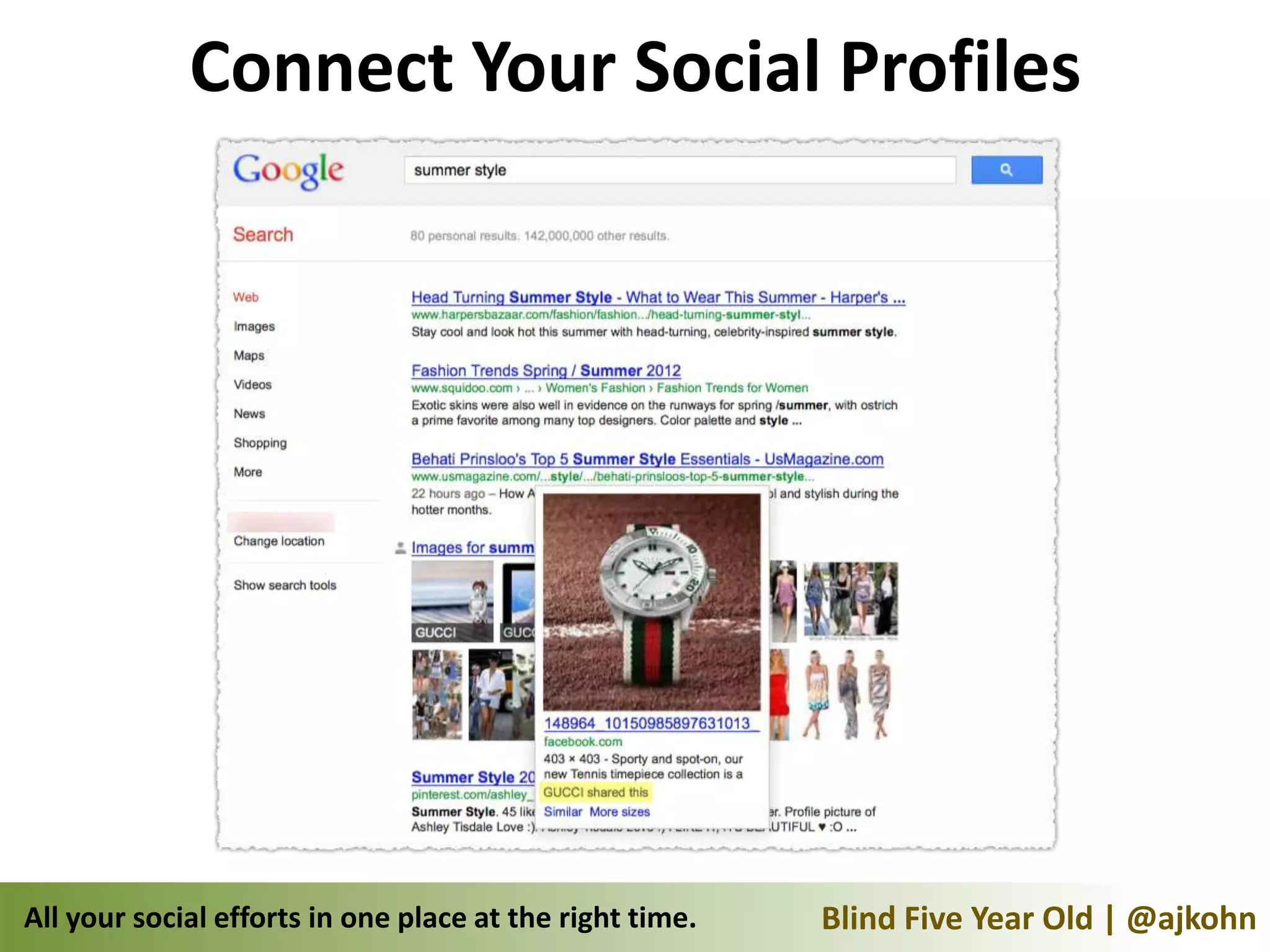 Connect Your Social Profiles




All your social efforts in one place at the right time.   Blind Five Year Old | @ajkohn
 