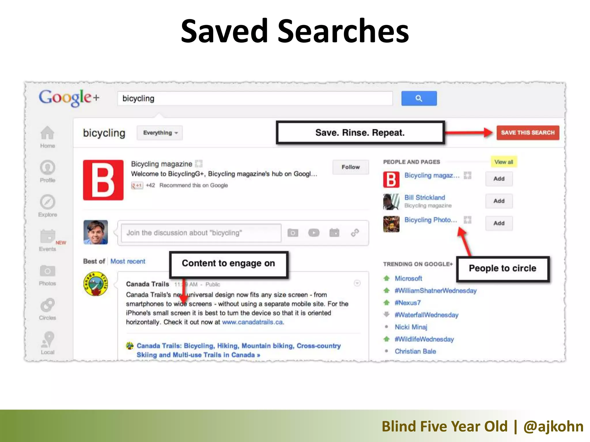 Saved Searches




            Blind Five Year Old | @ajkohn
 