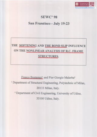 Softening and Bond Slip Nonlinear Analysis - SEWC 1998