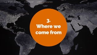 3.
Where we
come from
2. How we do? 3. Where we come from1. Years of experience
 