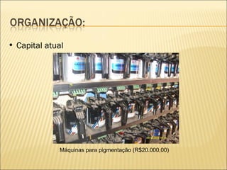 Capital atual Máquinas para pigmentação (R$20.000,00) 