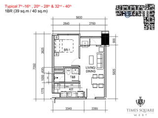 Typical 7th
-16th
, 20th
- 28th
& 32nd
- 40th
1BR (39 sq.m / 40 sq.m)
 