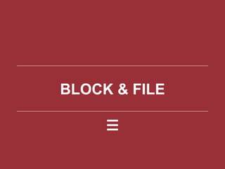 5
Endurance
• Resilient & Durable – designed to be available and
protect data from loss during maintenance and
failures
• Globally Available - available in virtually all data
centers
• Large Volume Sizes – from 20GB up to 12TB • Concurrent Access - multiple hosts can
simultaneously access same block or file volume
• Tiered Performance – 256, 2048, and 4096 IOPS
per TB.
• Snapshots - captured non-disruptively and
restored near instantaneously
• Block & File-based - available as MPIO iSCSI LUN
or NFS-based file share
• Replication – copy snapshots to selected data
centers for reduced RTO
Performance, durability and features expected by the enterprise.
 