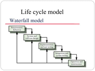 Life cycle model
 