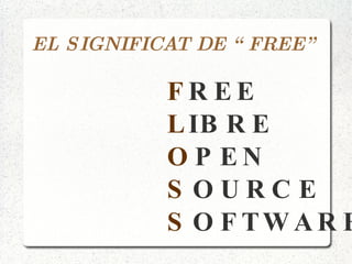 1983: Arrencada del projecte GNU -> Creació d’un sistema operatiu alternatiu i compatible amb UNIX 