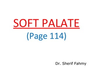 SOFT PALATE
(Page 114)
Dr. Sherif Fahmy
 