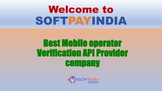 Welcome to
SOFTPAYINDIA
Best Mobile operator
Verification API Provider
company
 