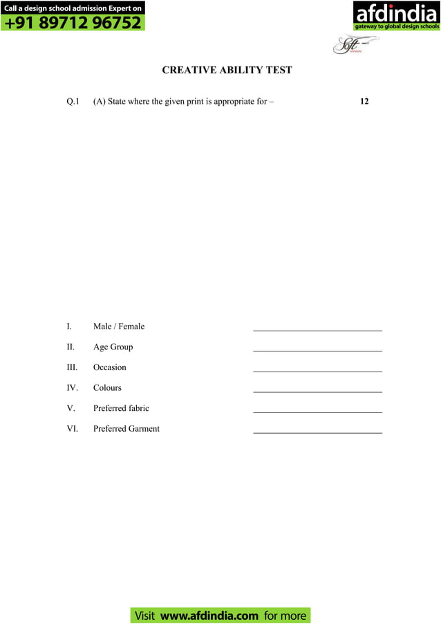 Soft pune creative ability test 2 PDF