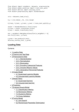 scikit-learn cheat sheet untuk data science | PDF
