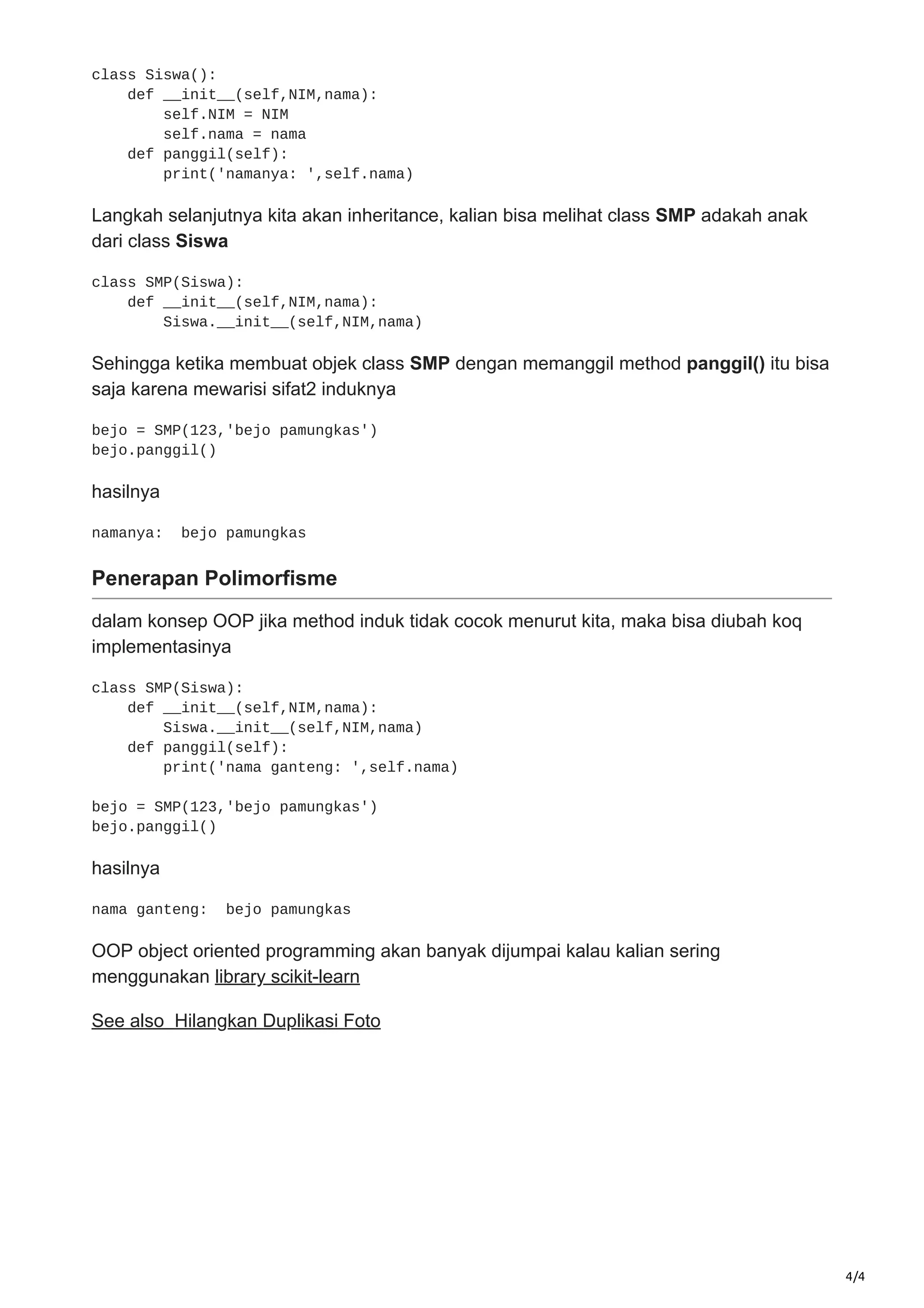 penjelasan konsep oop object oriented programming | PDF