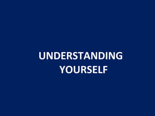 UNDERSTANDING
YOURSELF
 