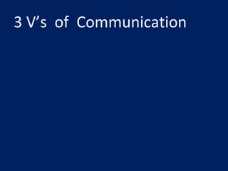 3 V’s of Communication
 