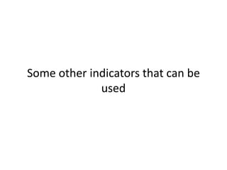 Some other indicators that can be used