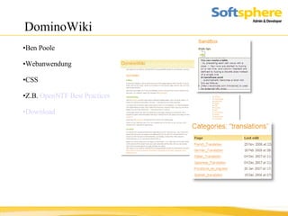 DominoWiki Ben Poole Webanwendung CSS Z.B.  OpenNTF Best Practices Download 