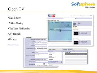 Open TV  Neil Gower   Video Sharing YouTube für Domino .flv Dateien Ratings Download 