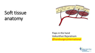 Soft tissue
anatomy
Flaps in the hand
Vaikunthan Rajaratnam
@handsurgeryinternational
 