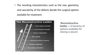 Reconstructive
ladder :- A heirachy of
options available for
closing a wound
 