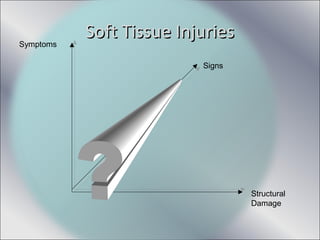 Structural
Damage
Symptoms
Signs
Soft Tissue InjuriesSoft Tissue Injuries
 