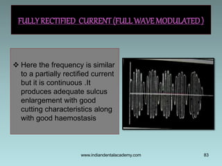 FULLY RECTIFIED CURRENT (FULLWAVE MODULATED)
 Here the frequency is similar
to a partially rectified current
but it is co...