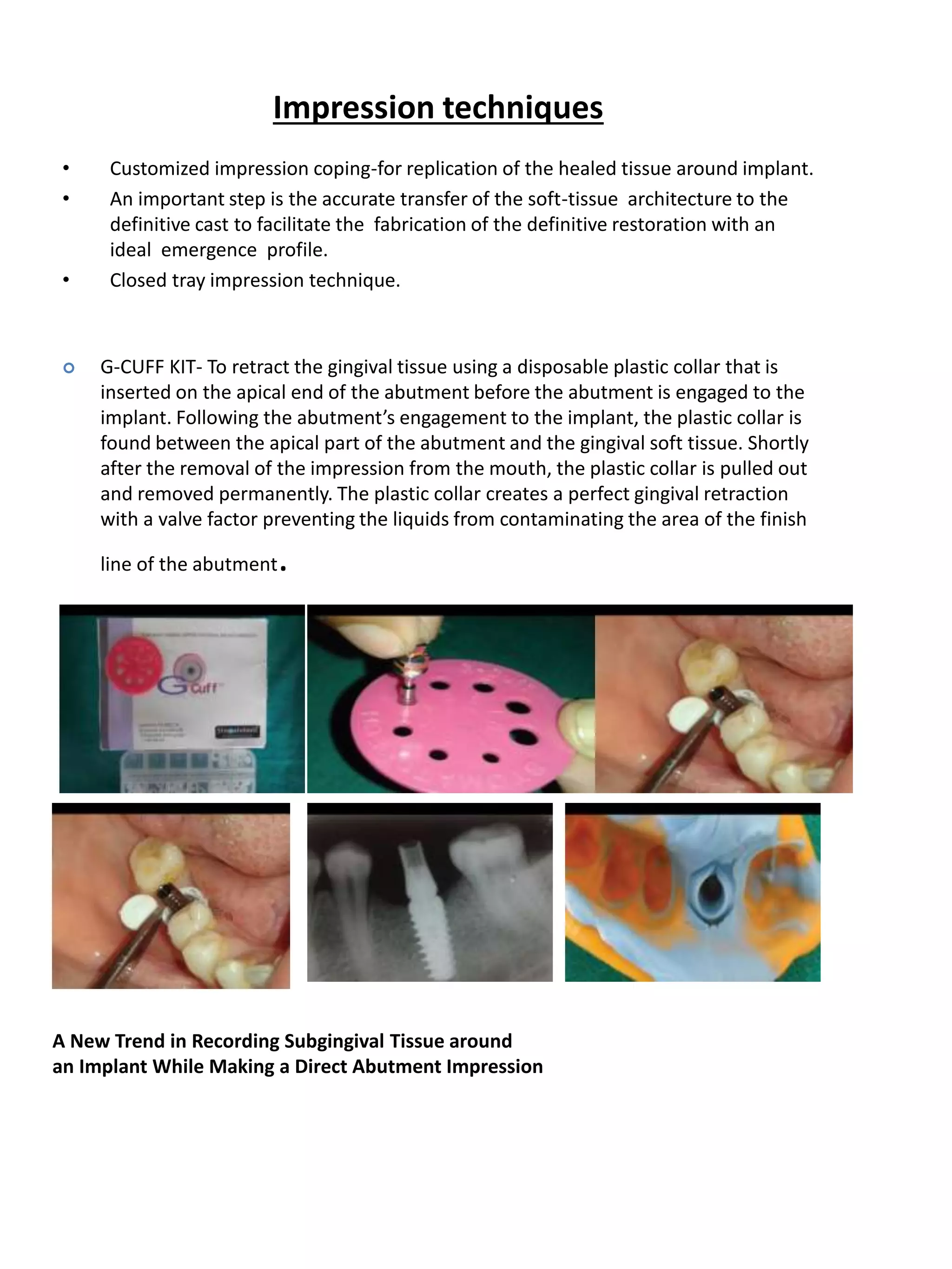 Soft tissue management around dental implant | PPTX