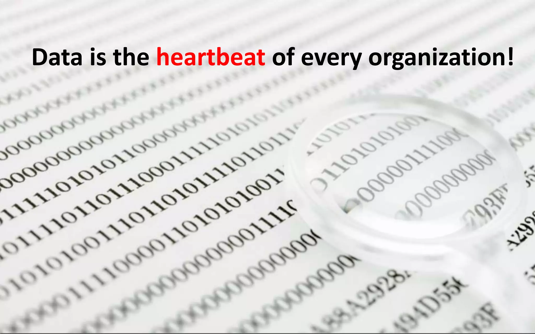 Data is the heartbeat of every organization!
 
