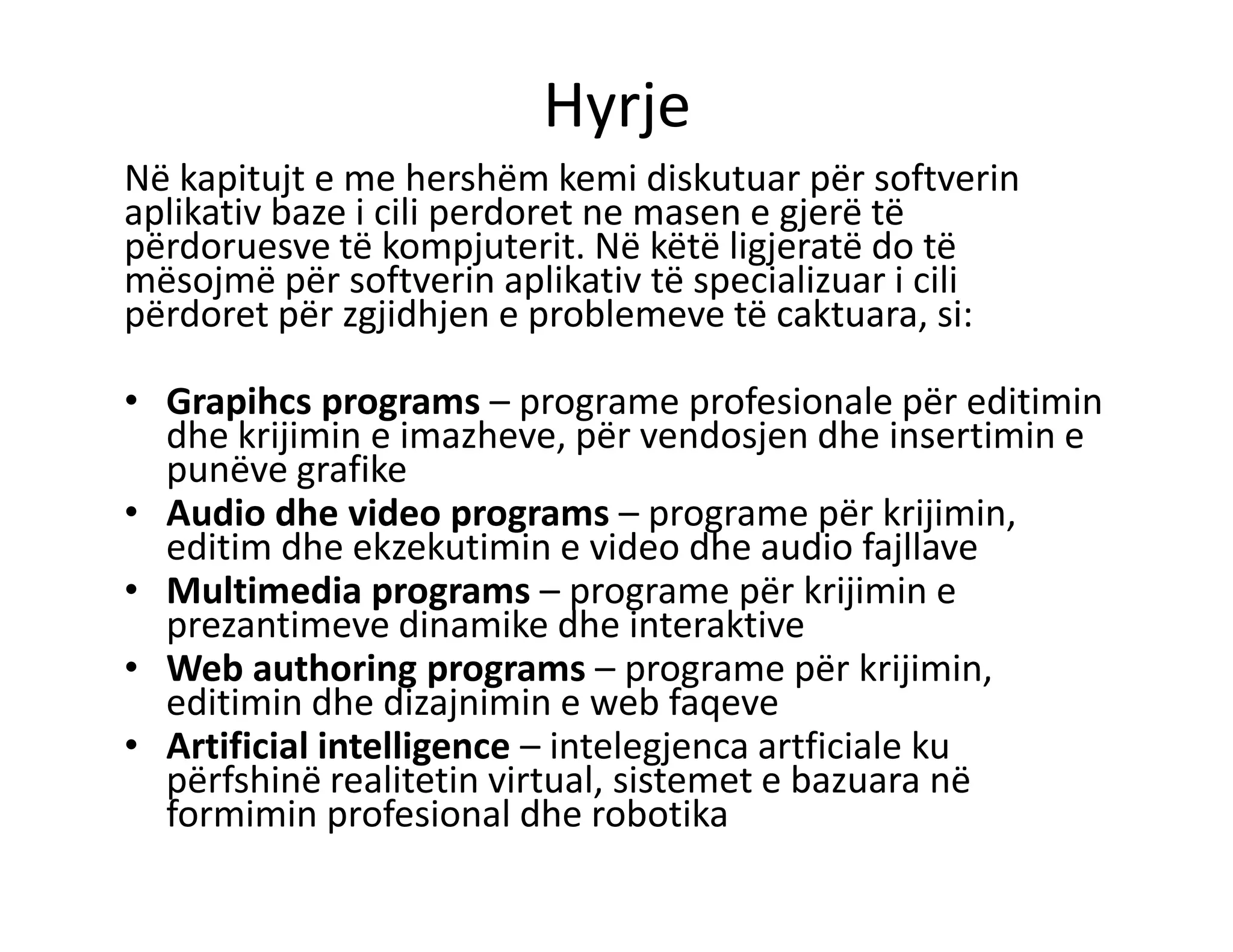 Softveri aplikativ i specializuar | PDF