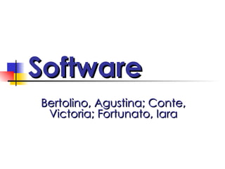 Software Bertolino, Agustina; Conte, Victoria; Fortunato, Iara 